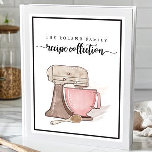Kitchen Mixer Recipe Book Template, Printable Family Cookbook Download, Editable Recipe Binder Kit,RB-75
