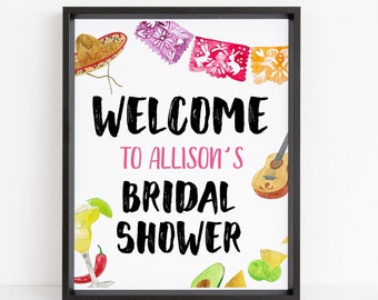 Mexican Fiesta Bridal Shower Welcome Sign Template, Printable Fiesta Wedding Shower Welcome Sign Instant Download, Bridal Shower Decor WS-17