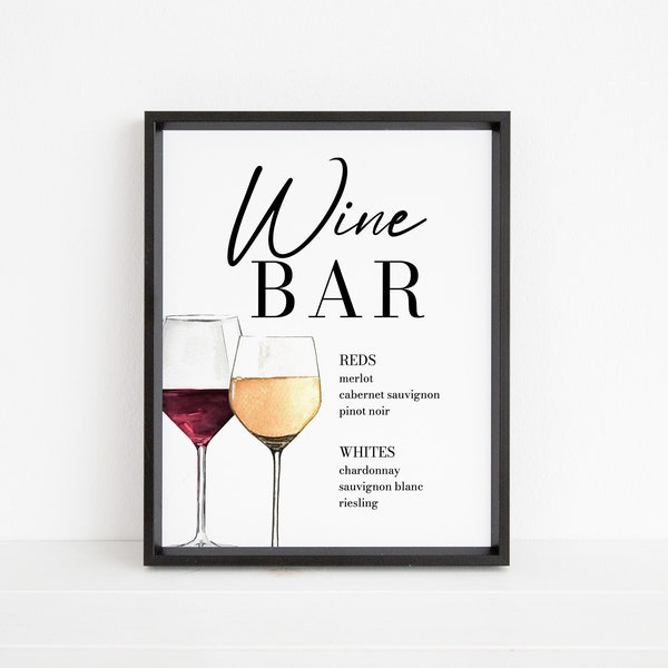 Wine Bar Sign Template Download, The Perfect Pair Bridal Shower Wine Bar Sign Decor, Printable Wine Bar Sign Download, BS-110