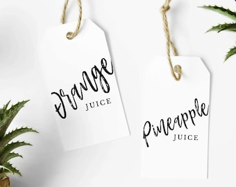 Printable Mimosa Bar Juice Bottle Tags Template, Champagne Juice Labels Download, T-06