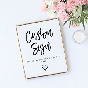 Descarga de plantilla de signo personalizado imprimible, decoración de despedida de soltera personalizable DIY, decoración de baby shower, decoración de ducha de boda, signo imprimible CS-06