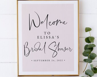 Minimalist Bridal Shower Welcome Sign Template, Printable Bridal Shower Decor Sign, Couples Wedding Shower Welcome Sign Printable, WS-30