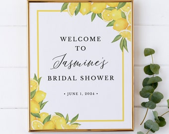 Lemons Bridal Shower Welcome Sign Template, Printable Welcome Sign Wedding Shower Decor, Main Squeeze Bridal Shower Decor Sign, WS-02