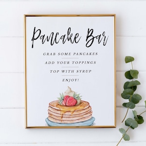 Bridal Shower Pancake Bar Station Sign Template Download, Printable Brunch Pancake Station Sign, Wedding Shower Brunch Sign Decor, BS-06
