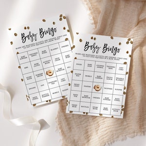 Love is Brewing Coffee Baby Shower Bingo Cards, 50 jogos de bingo pré-preenchidos para chá de bebê, atividade de café para chá de bebê PDF Download BSG-04