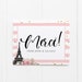 Printable Merci Thank You Note, Paris Bridal Shower Thank You Card ...