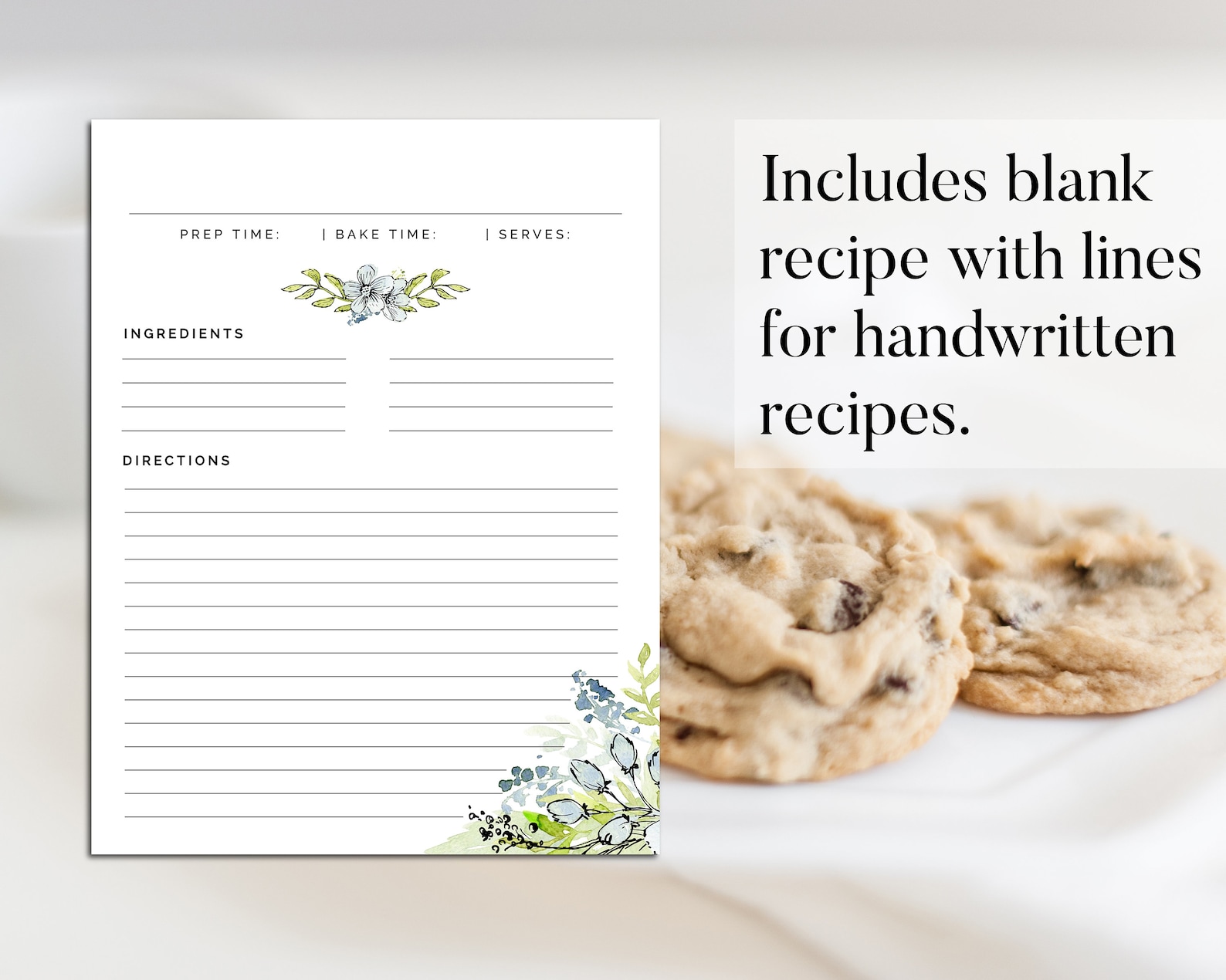 Printable Recipe Binder Template Printable Recipe Card | Etsy