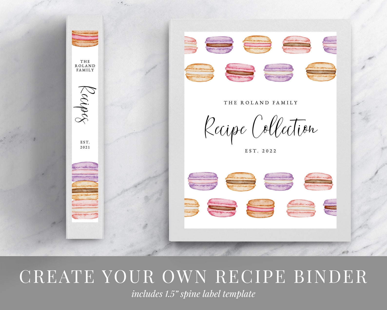 French Macaron Recipe Book Template Printable Recipe Binder | Etsy