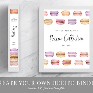 French Macaron Recipe Book Template, Printable Recipe Binder Template ...