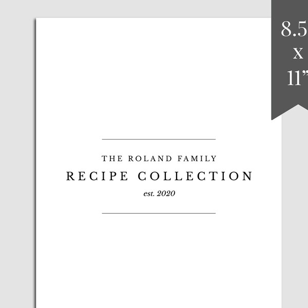 Blank Recipe Book Etsy