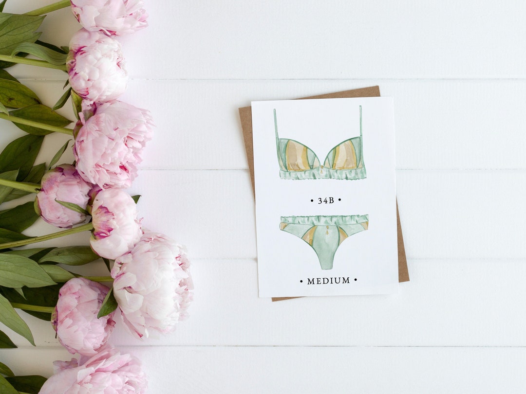 Printable Bridal Shower Lingerie Sizes Insert Card Template, Bride ...