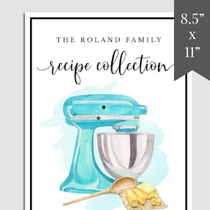 Mixer Recipe Book Template Download, Printable Recipe Template, Family Cookbook Template, DIY Recipe Book Printable, Blank Recipe Page,RB-21