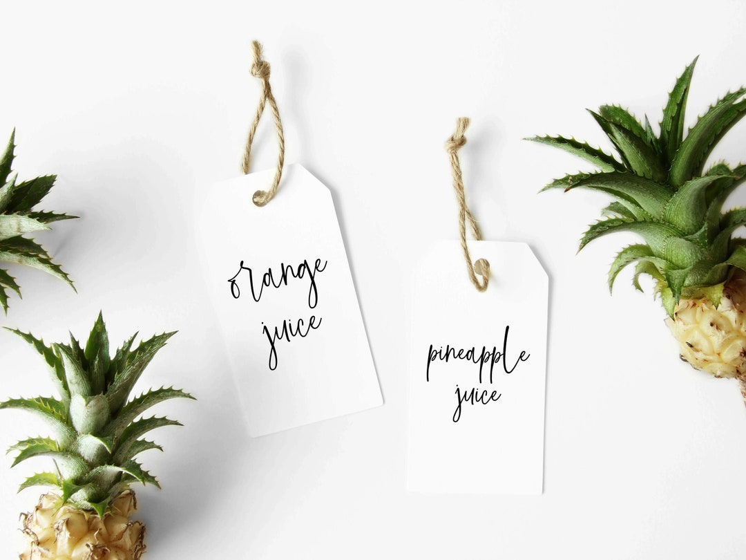 Mimosa Bar Juice Tags Template, Printable Mimosa Juice Tags Download