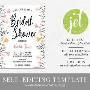 Printable Bridal Shower Invitation Download Watercolor - Etsy