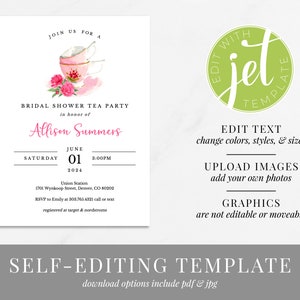 Printable Afternoon Tea Party Invitation Template Printable - Etsy