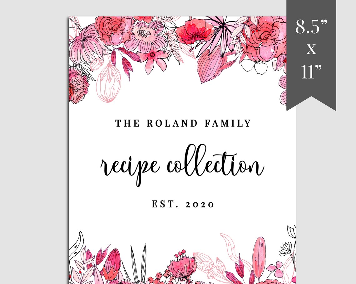 Printable Recipe Binder Template Printable Recipe Organizer | Etsy