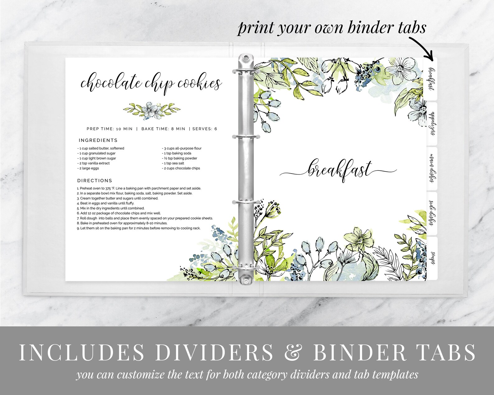 Printable Recipe Binder Template Printable Recipe Card - Etsy