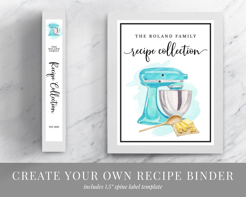 Mixer Recipe Book Template Download Printable Recipe Etsy