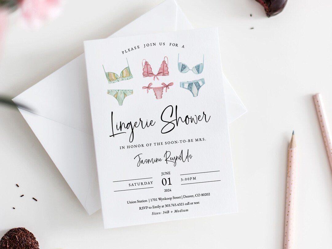 Bridal Lingerie Shower Invitation Template Download, Printable Lingerie Bridal Shower Invitation ...