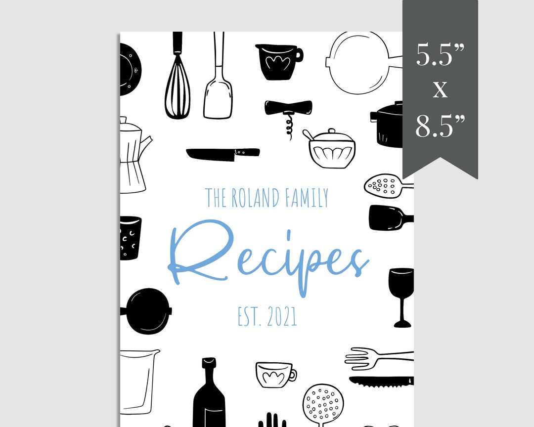 Mid Century Modern Mini Recipe Book Template Download, Vintage Style