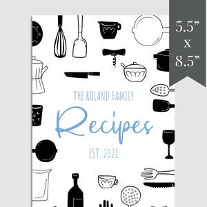 Mid Century Modern Mini Recipe Book Template Download, Vintage Style Cookbook Template, Printable Recipe, Digital Cookbook, MRB-44