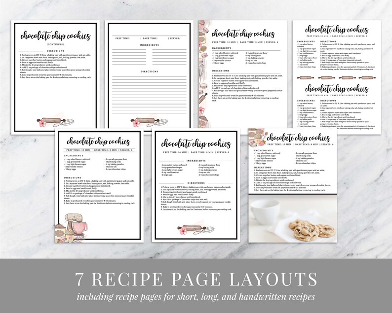Kitchen Mixer Recipe Book Template Download Printable Etsy
