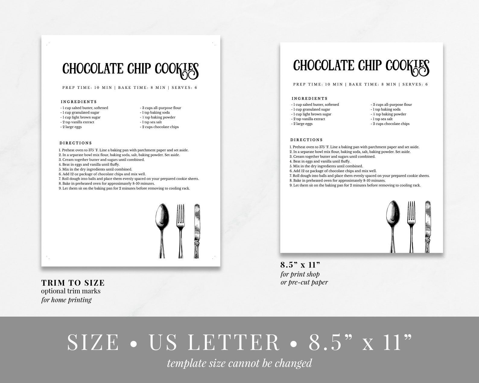 Printable Recipe Template Printable Recipe Binder Kit Etsy