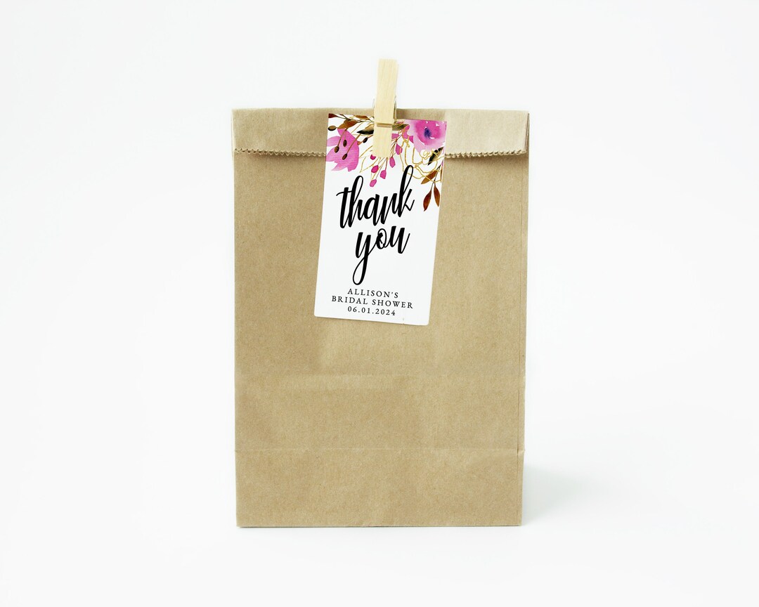 Printable Floral Bridal Shower Favor Gift Tag Template Etsy