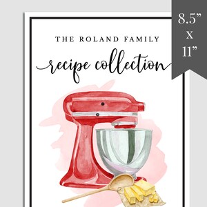 Red Mixer Recipe Book Printable, DIY Recipe Template Download, Printable Cookbook Template, Recipe Book Template, Editable Recipe Page,RB-21