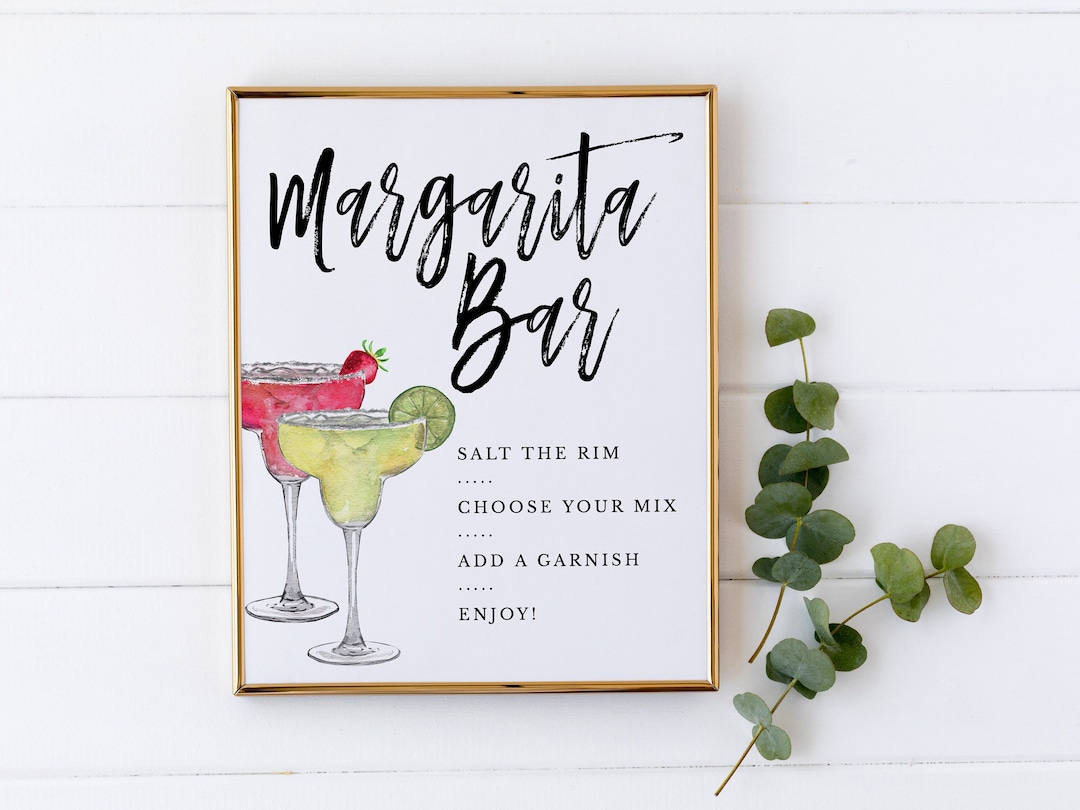 Margarita Bar Sign Download, Bridal Shower Margarita Bar Sign Template ...