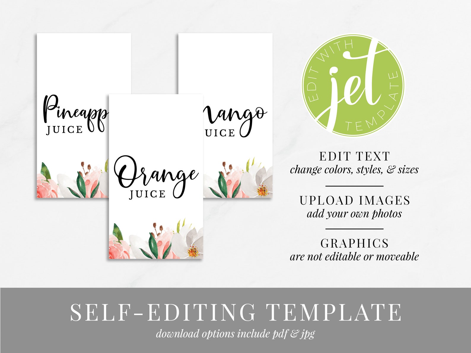 Printable Mimosa Bar Juice Tags Template Download Juice | Etsy