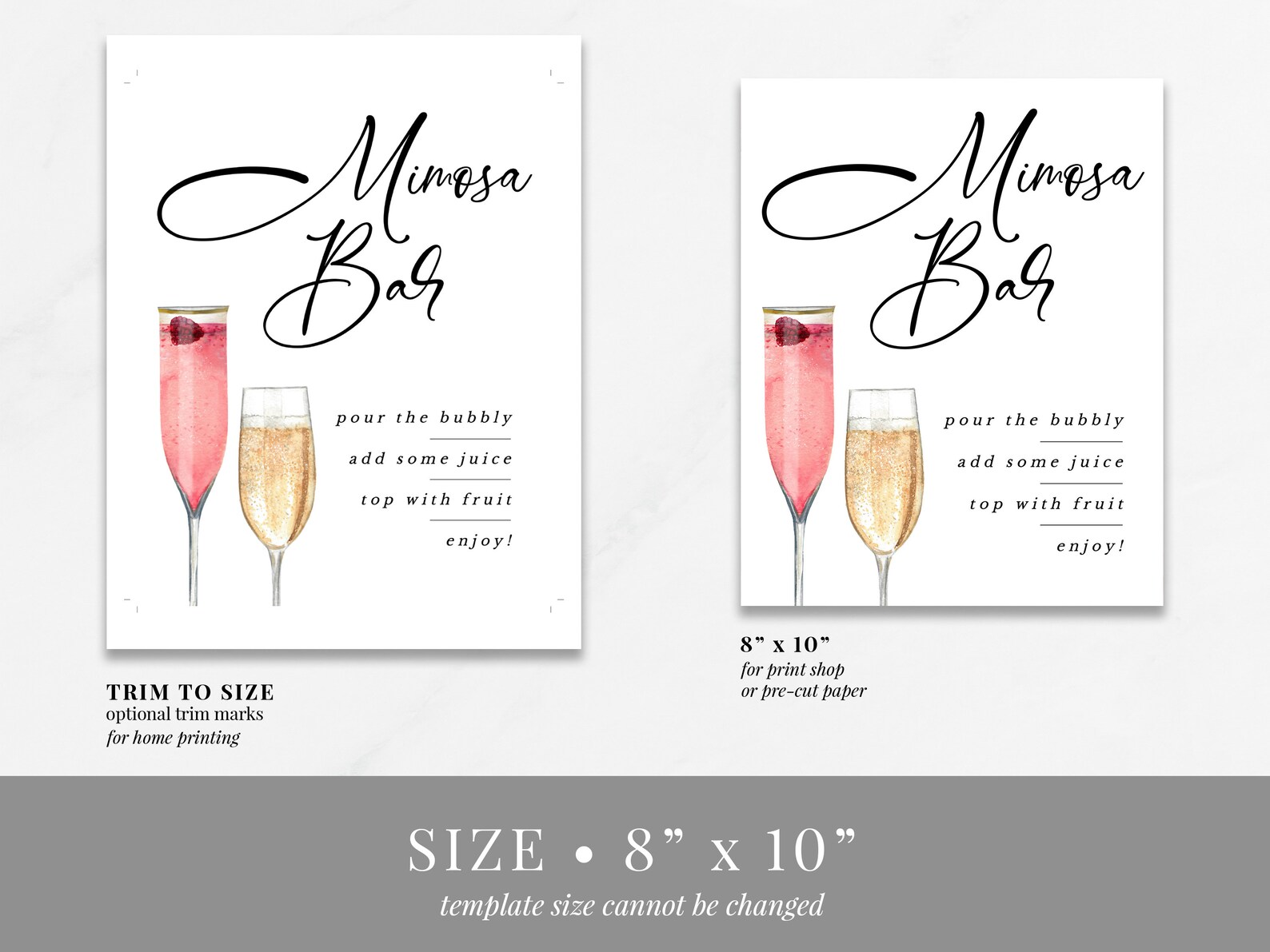 Printable Mimosa Bar Sign Bridal Shower Mimosa Sign Download - Etsy