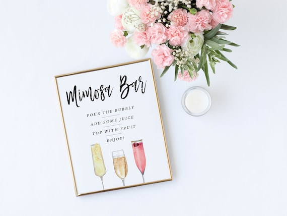 Mimosa Bar Bridal Shower Sign  Printable Mimosa Bridal Shower