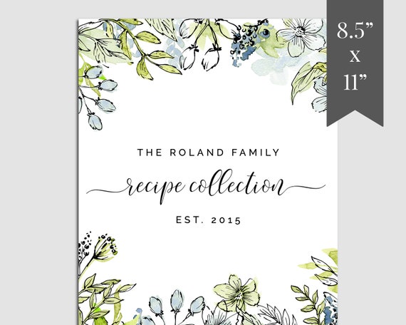 Printable Recipe Binder Template Printable Recipe Card Etsy