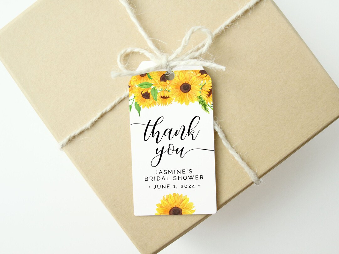 Sunflowers Thank You Gift Tag Template Download, Printable Sunflowers ...