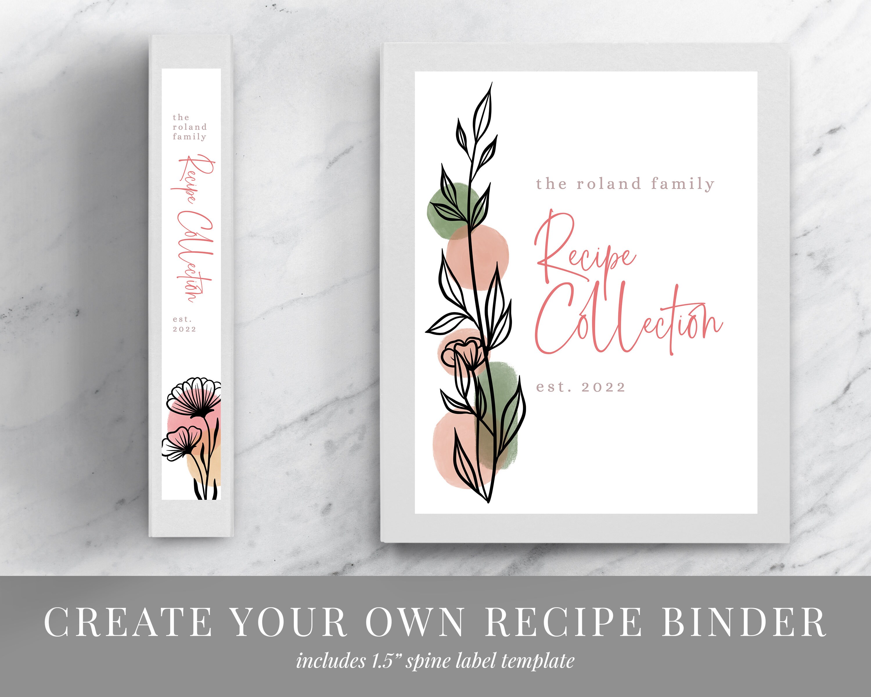Bullet Journal Recipe Book Template Editable Recipe Cookbook - Etsy