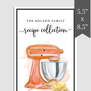 Orange Mixer Recipe Binder Template Download, Printable Mini Recipe Book Template, Half Size Recipe Page, Printable Cookbook Template,MRB-21