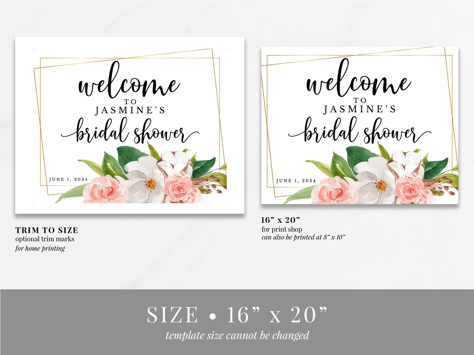 Printable Bridal Shower Welcome Sign Template Bridal Shower | Etsy