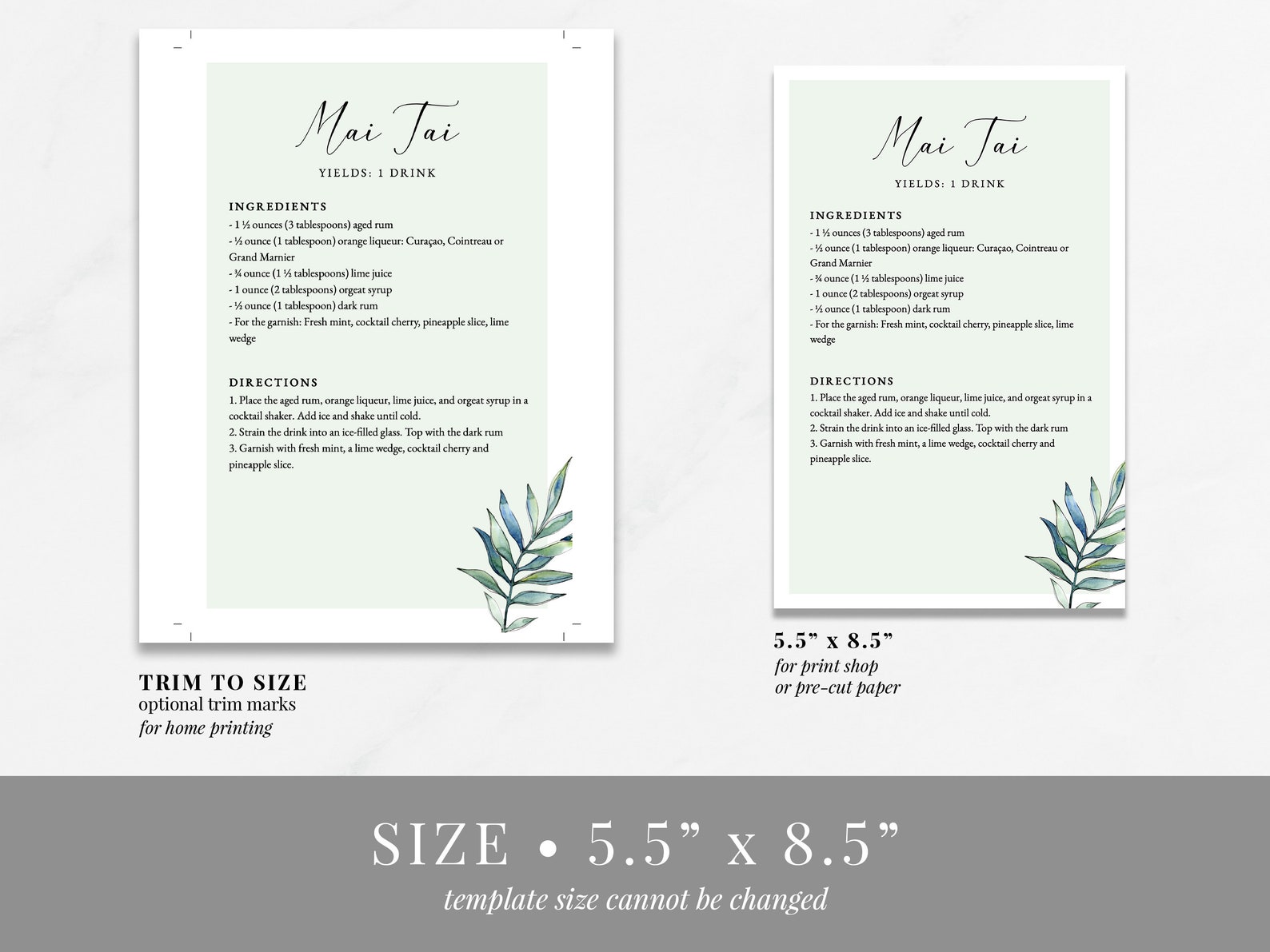 Printable Cocktail Recipe Book Template Download Mixed Drinks Etsy