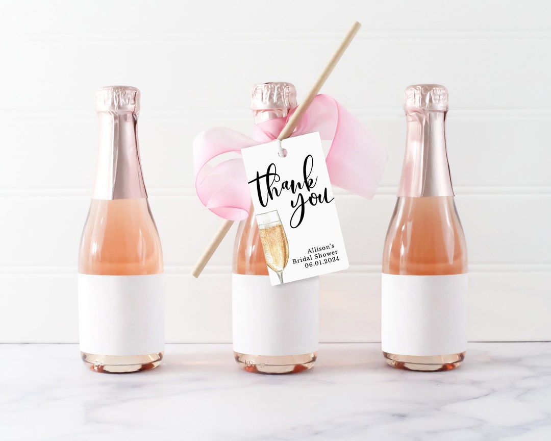 Champagne Tag Download, Printable Bridal Shower Favor Gift Tag Template ...