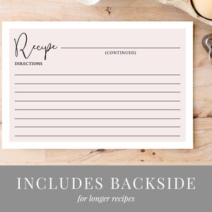 Minimalist Blank Lined Recipe Card Printable, Simple Recipe Card ...