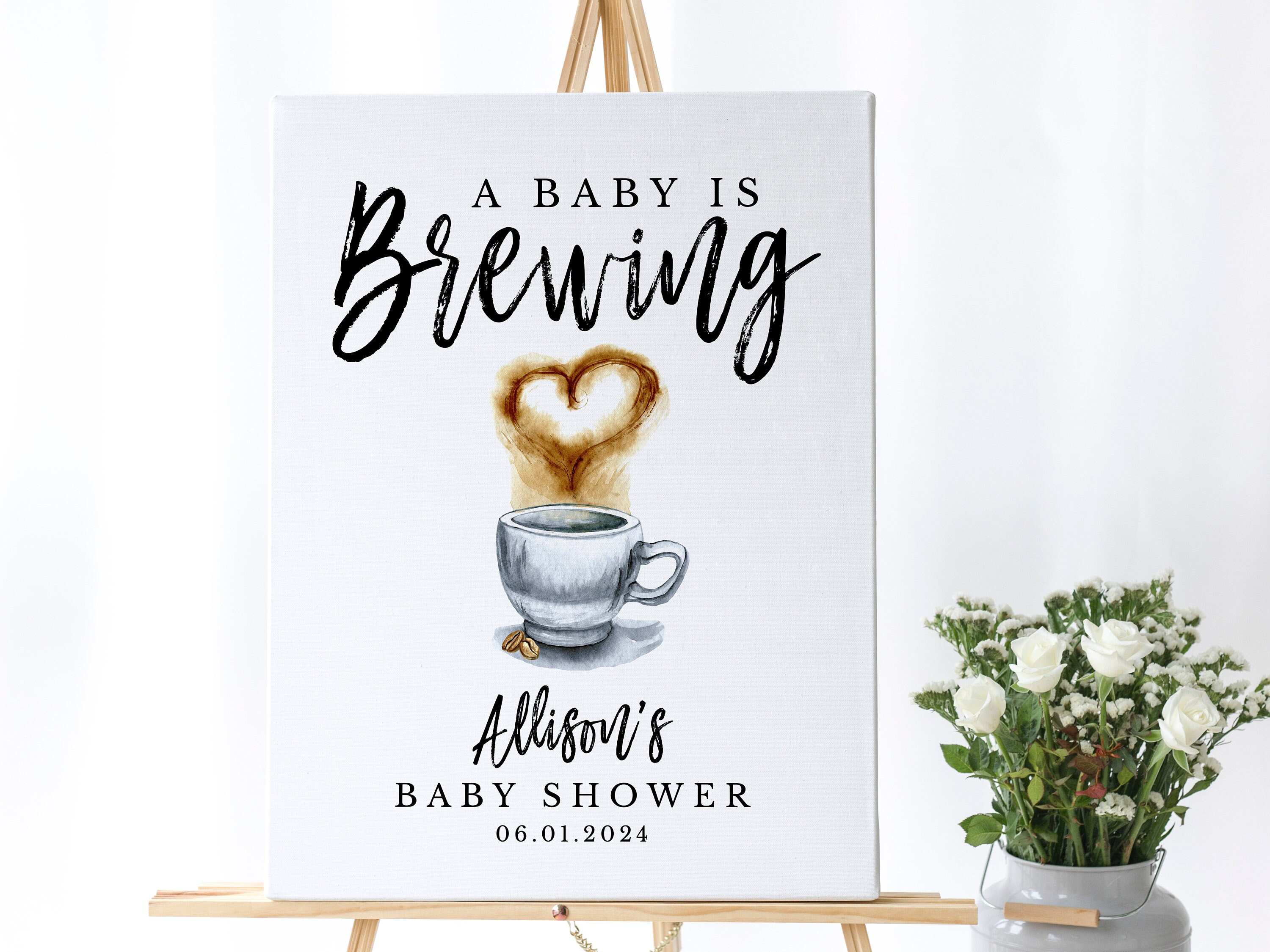 A Baby is Brewing Baby Shower Sign Template Printable Etsy