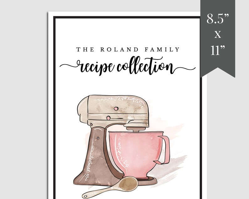 Kitchen Mixer Recipe Book Template Download Printable Etsy