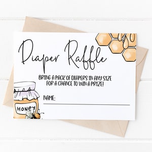 Printable Diaper Raffle Card Template, Teddy Bear Baby Shower Diaper Raffle, We Can Bearly Wait Bear Baby Shower Invitation Insert, I-36
