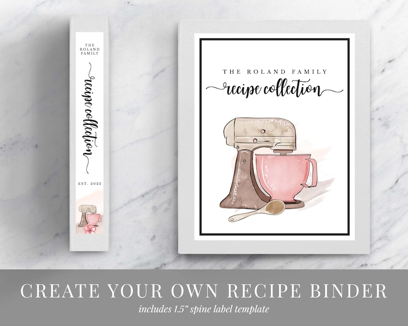 Kitchen Mixer Recipe Book Template Download Printable Etsy