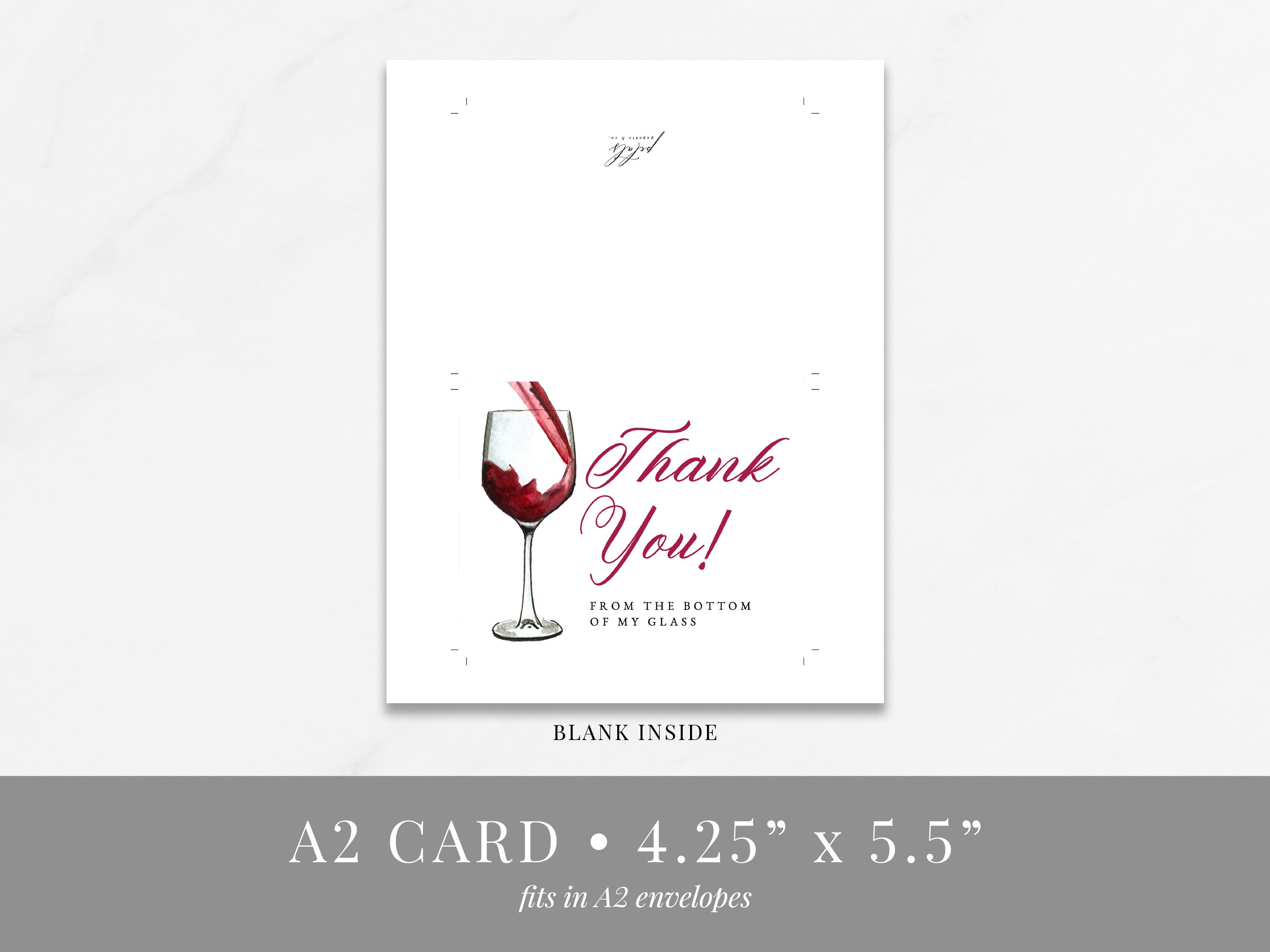 Thank You From the Bottom of My Wine Glass, Wine Thank You Card ...