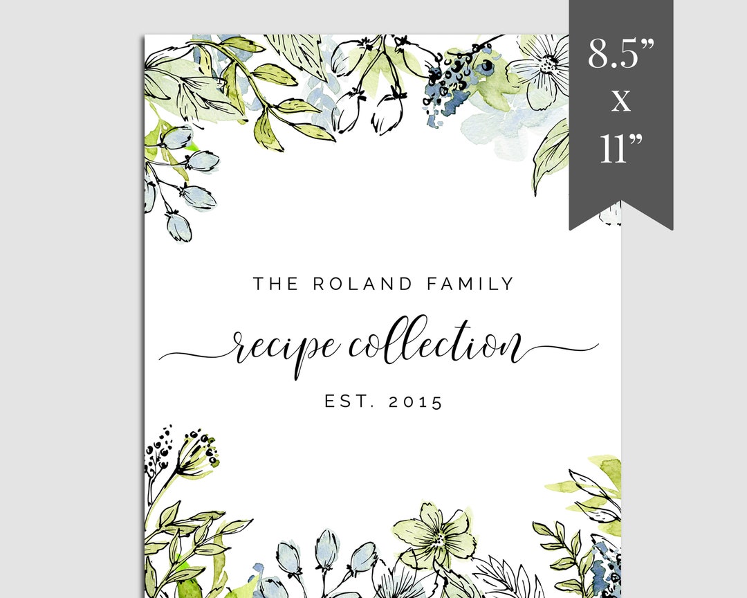 Printable Recipe Binder Template, Printable Recipe Card, Family ...