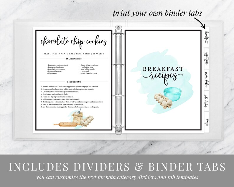 Mixer Recipe Book Template Download Printable Recipe Etsy