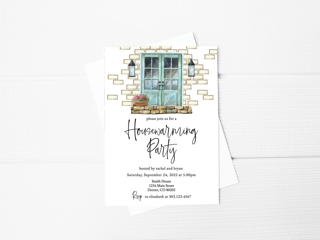 Housewarming Party Invitation Template, New Home Invitation Digital