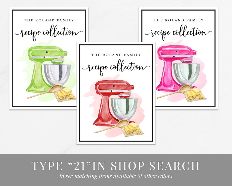 Pink Mixer Recipe Book Printable Family Recipe Cookbook Etsy